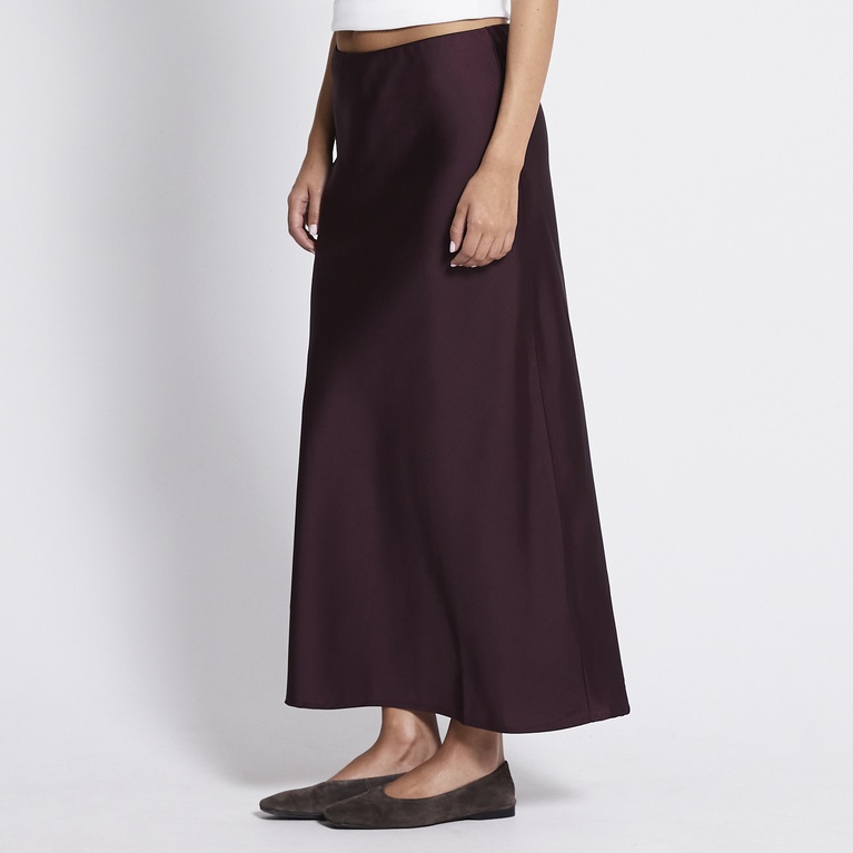 Satin skirt "Corinne" Aubergine